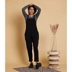 NWT Natural by Known Supply Women's Cadence Black Overalls Size Small Minimalist